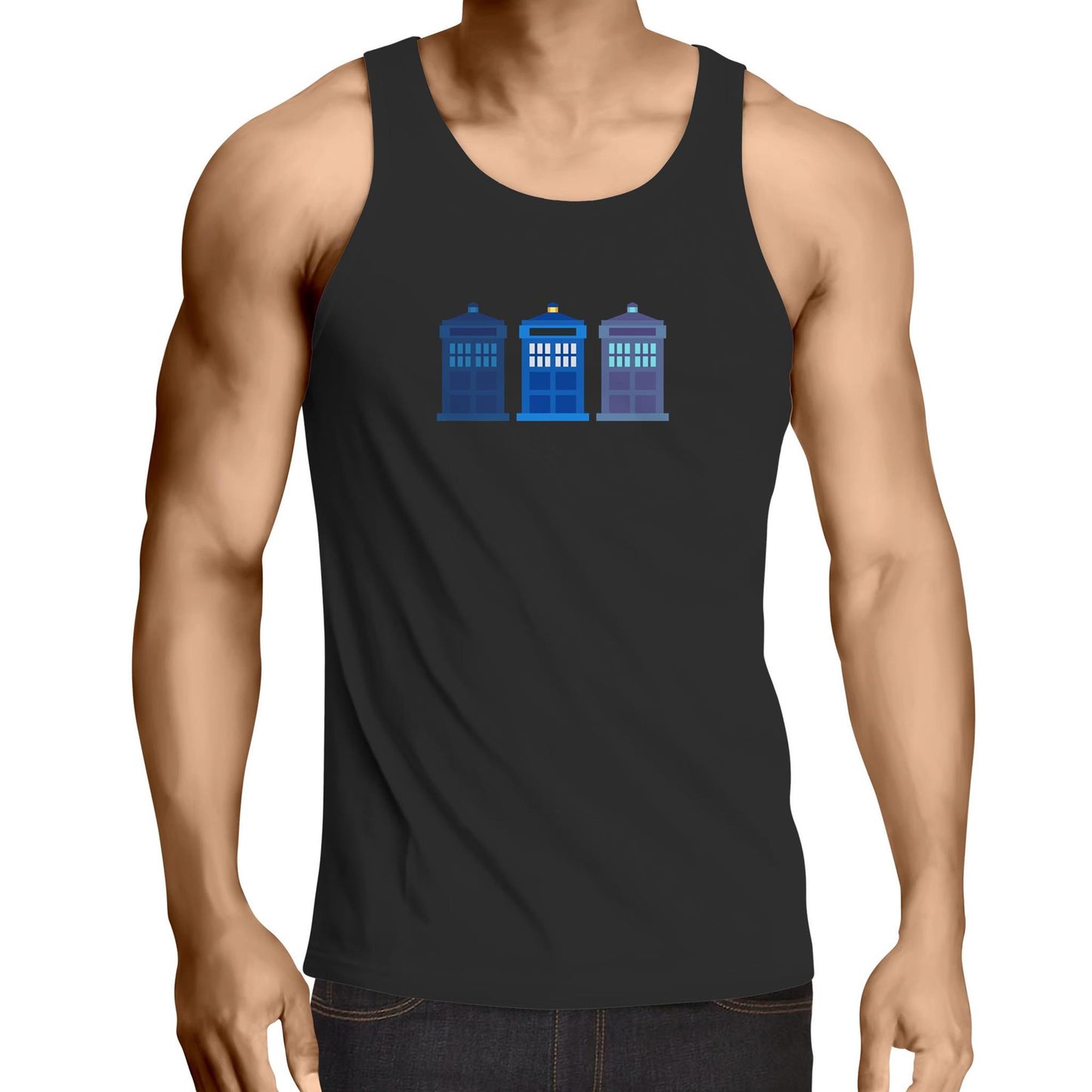 3 Telephone Booths - Mens Singlet Top