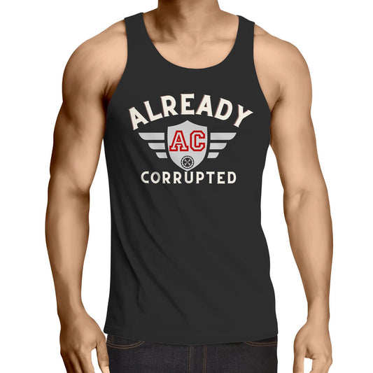 Mens Singlet Top - Corrupted - Alphabet