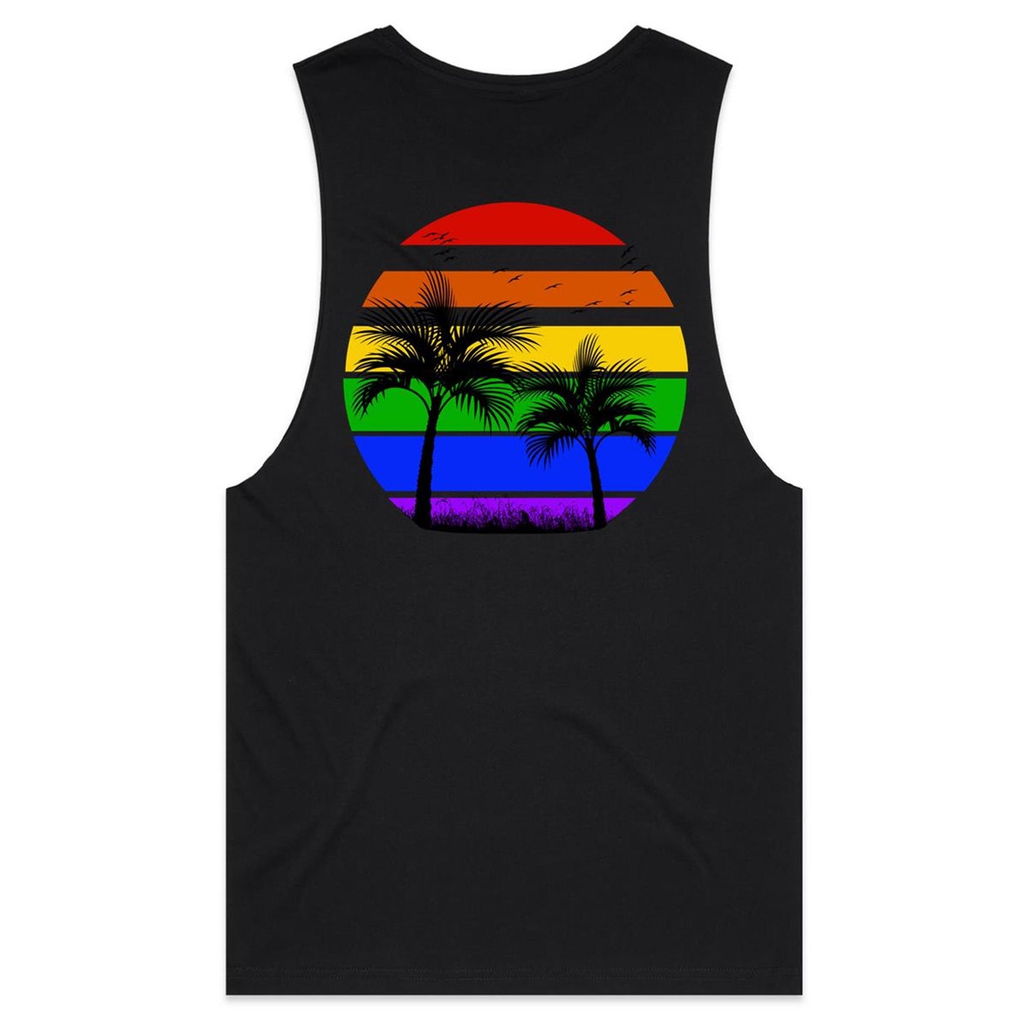 Mens Tank Top Tee - Alphabet Sunset (Back)