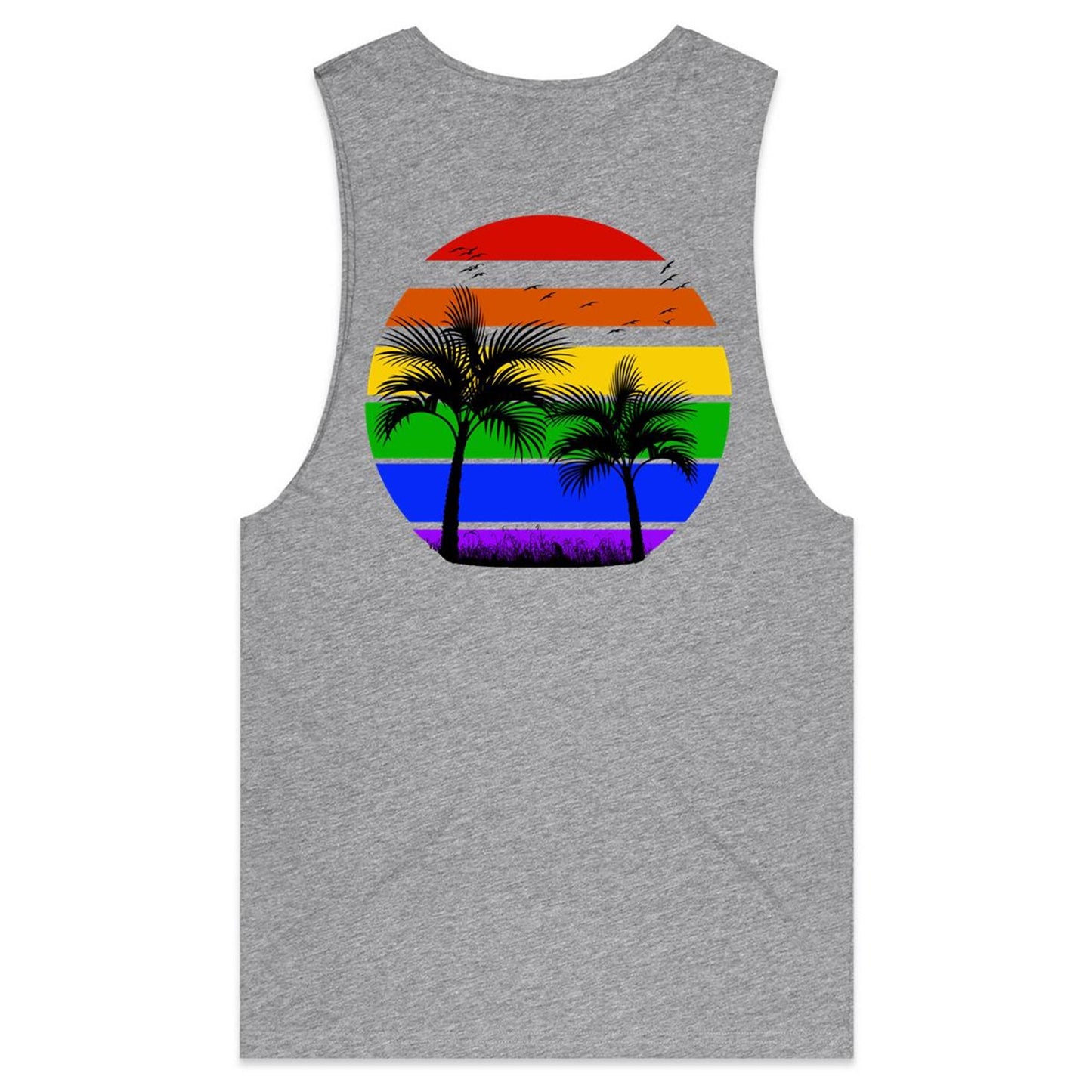 Mens Tank Top Tee - Alphabet Sunset (Back)