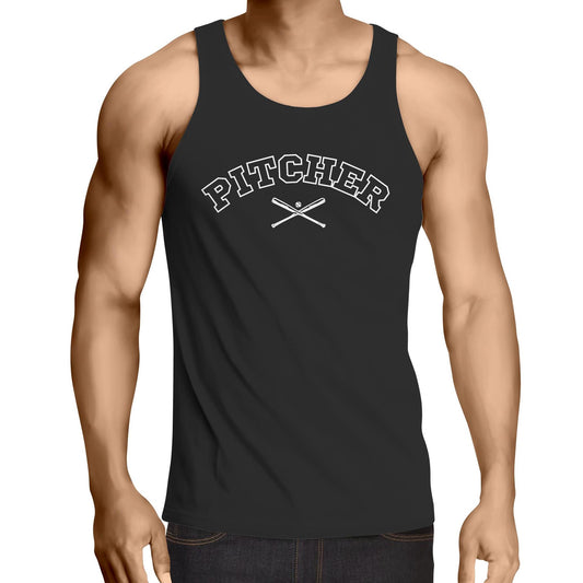 Mens Singlet Top - Pitcher - Alphabet