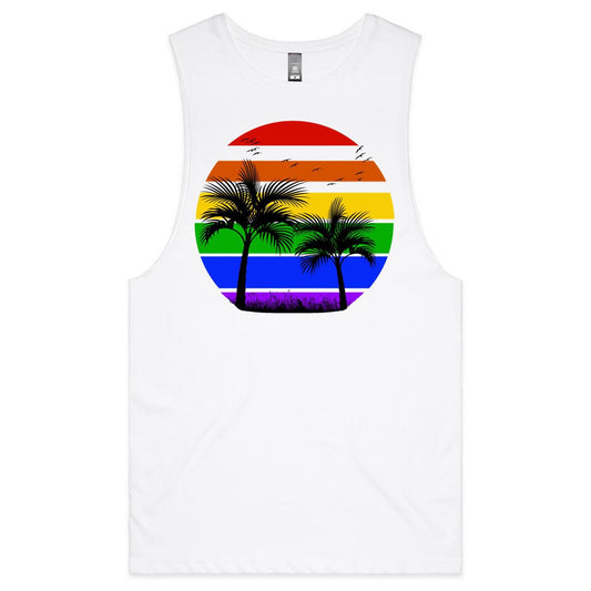 Mens Tank Top Tee - Alphabet Sunset Pride (Front)