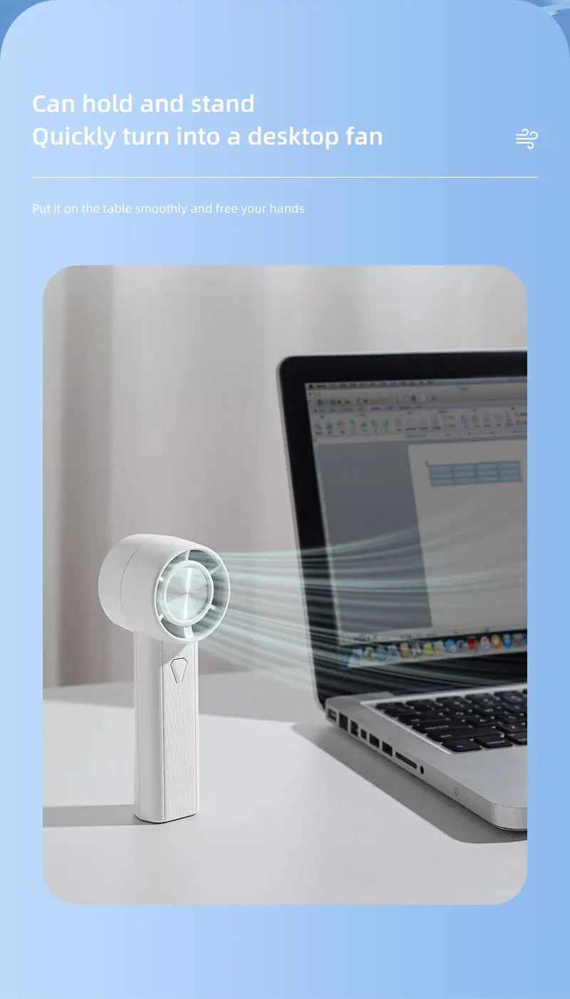 Portable Handheld Fan Hand-held 1800mAh Mini Home USB Charging Fan High Speed USB Charging Outdoor Camping Cooling Handheld Fan