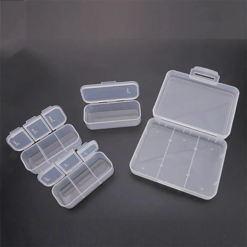Weekly 21 Grids Pill Box Medicine Organizer Black Plastic Storage Box Container Portable Pill Case