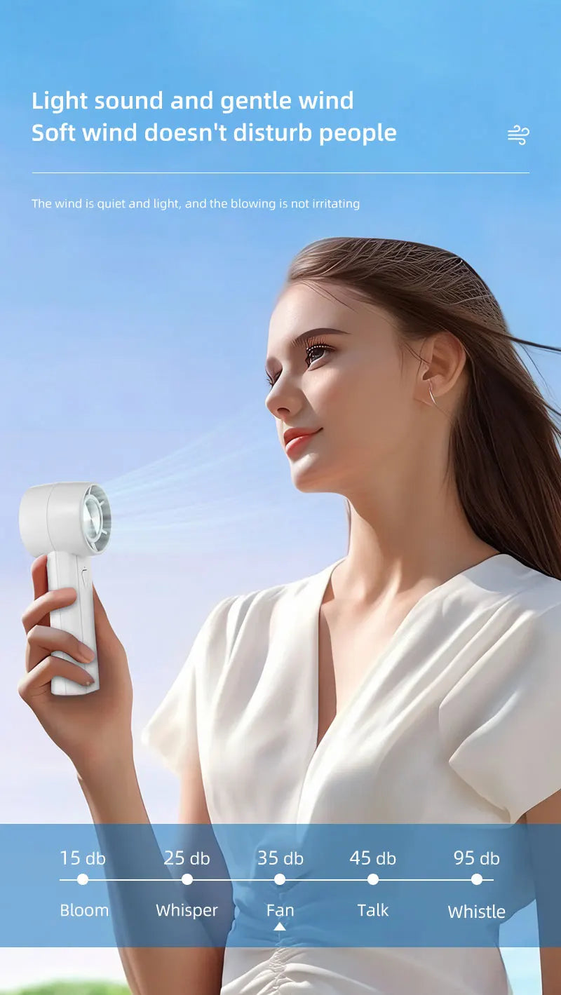 Portable Handheld Fan Hand-held 1800mAh Mini Home USB Charging Fan High Speed USB Charging Outdoor Camping Cooling Handheld Fan