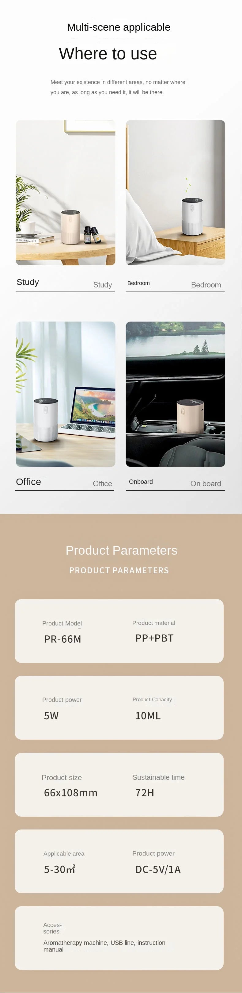 Essential Oil Diffuser Portable - Battery Operated