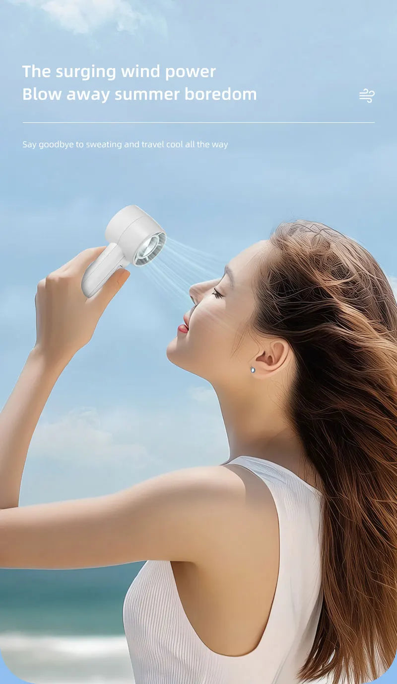 Portable Handheld Fan Hand-held 1800mAh Mini Home USB Charging Fan High Speed USB Charging Outdoor Camping Cooling Handheld Fan