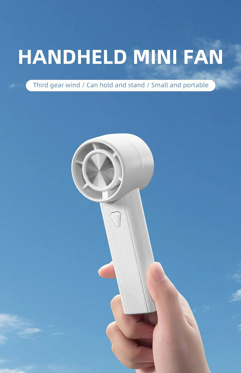 Portable Handheld Fan Hand-held 1800mAh Mini Home USB Charging Fan High Speed USB Charging Outdoor Camping Cooling Handheld Fan