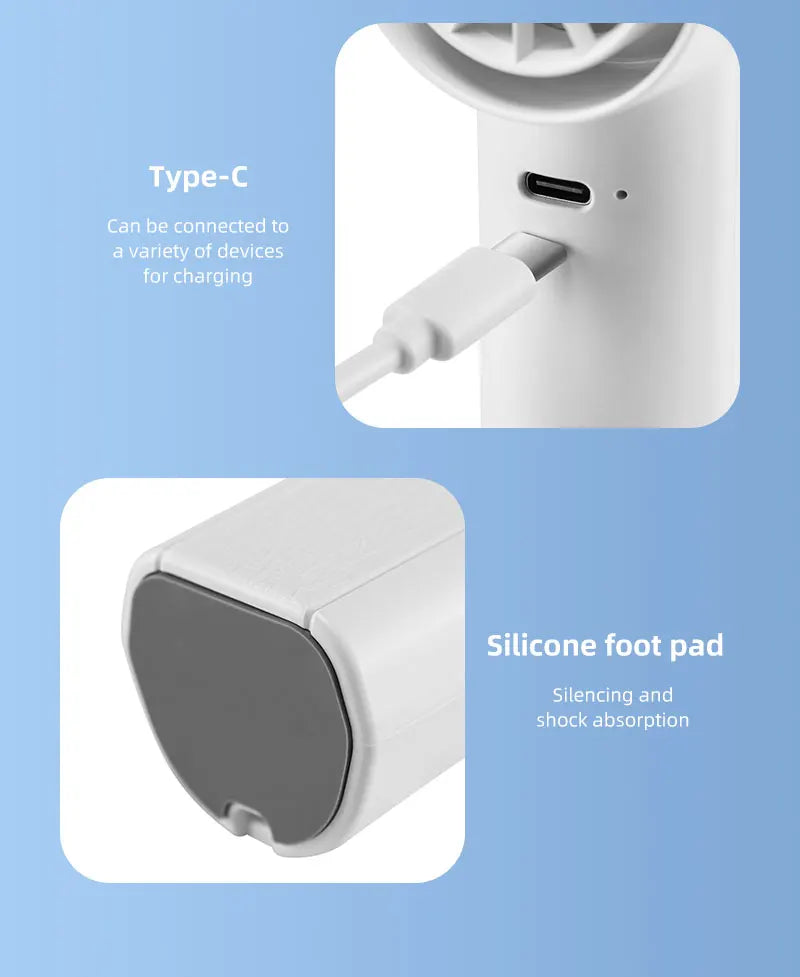 Portable Handheld Fan Hand-held 1800mAh Mini Home USB Charging Fan High Speed USB Charging Outdoor Camping Cooling Handheld Fan