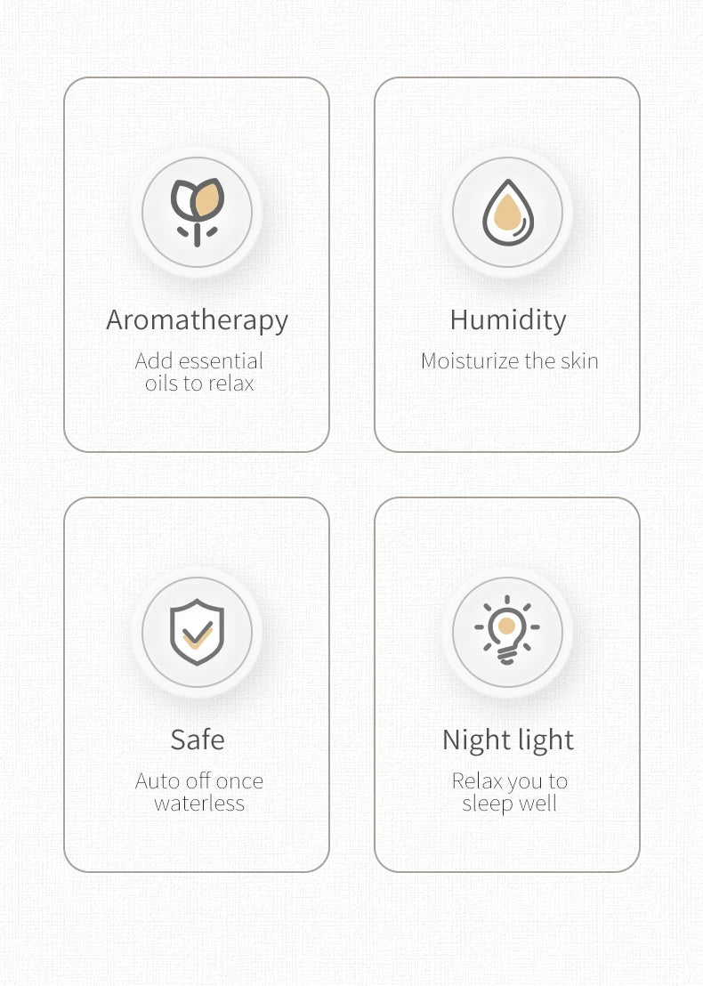 Ultrasonic Essential Oil Aroma Diffuser with Light