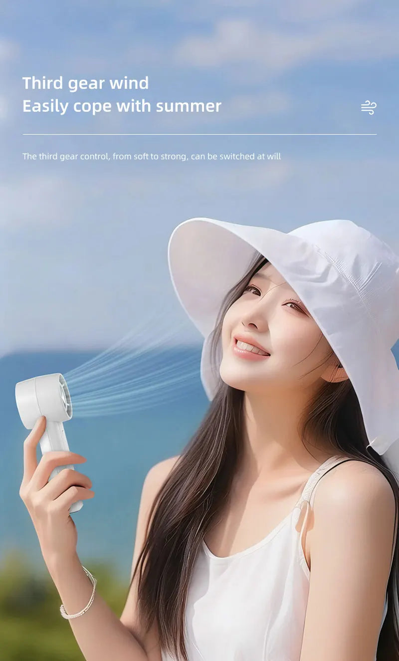 Portable Handheld Fan Hand-held 1800mAh Mini Home USB Charging Fan High Speed USB Charging Outdoor Camping Cooling Handheld Fan