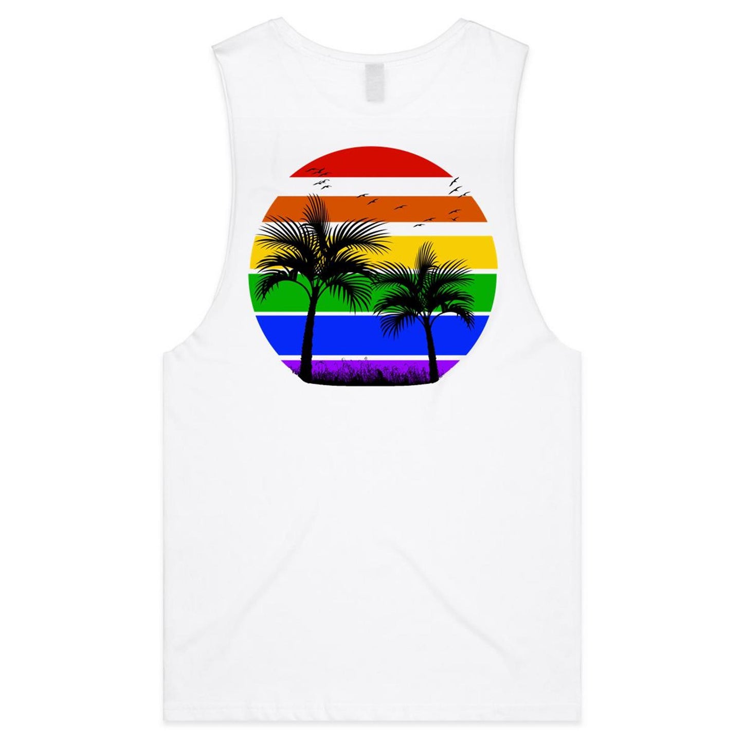 Mens Tank Top Tee - Alphabet Sunset (Back)