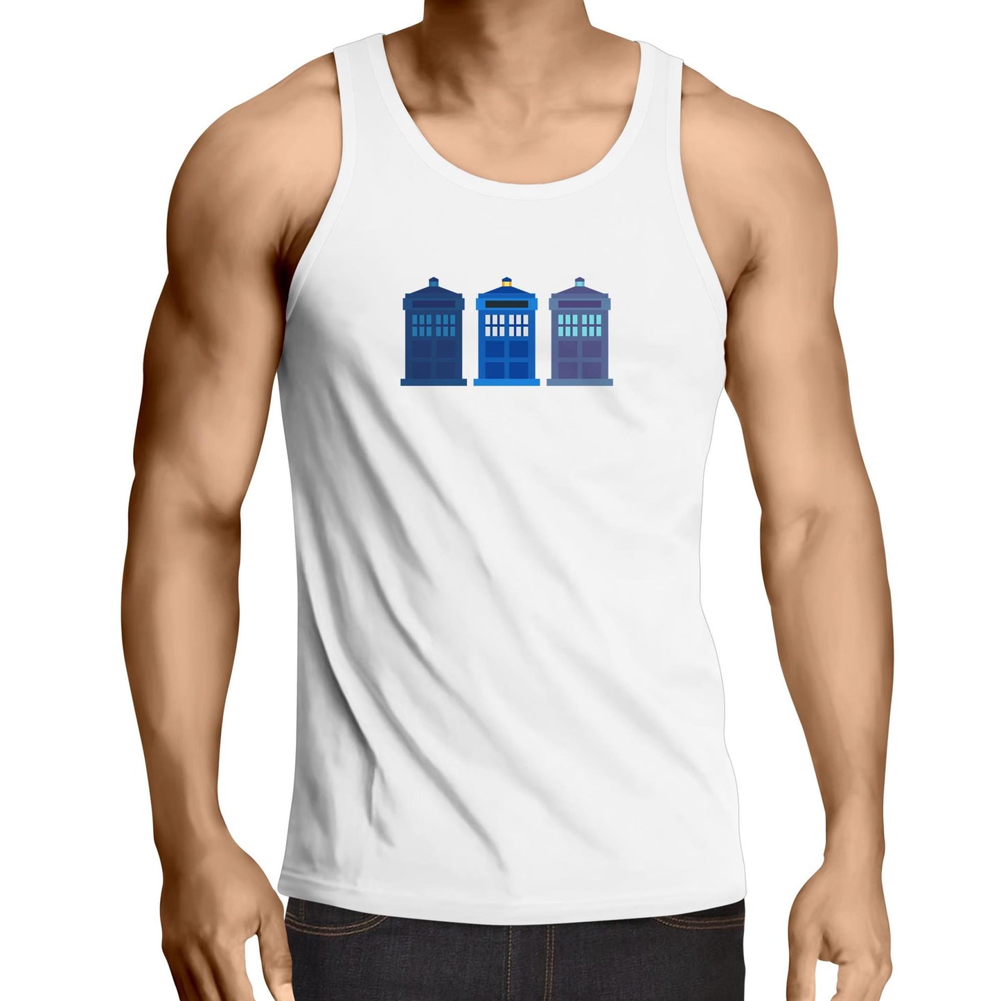 3 Telephone Booths - Mens Singlet Top