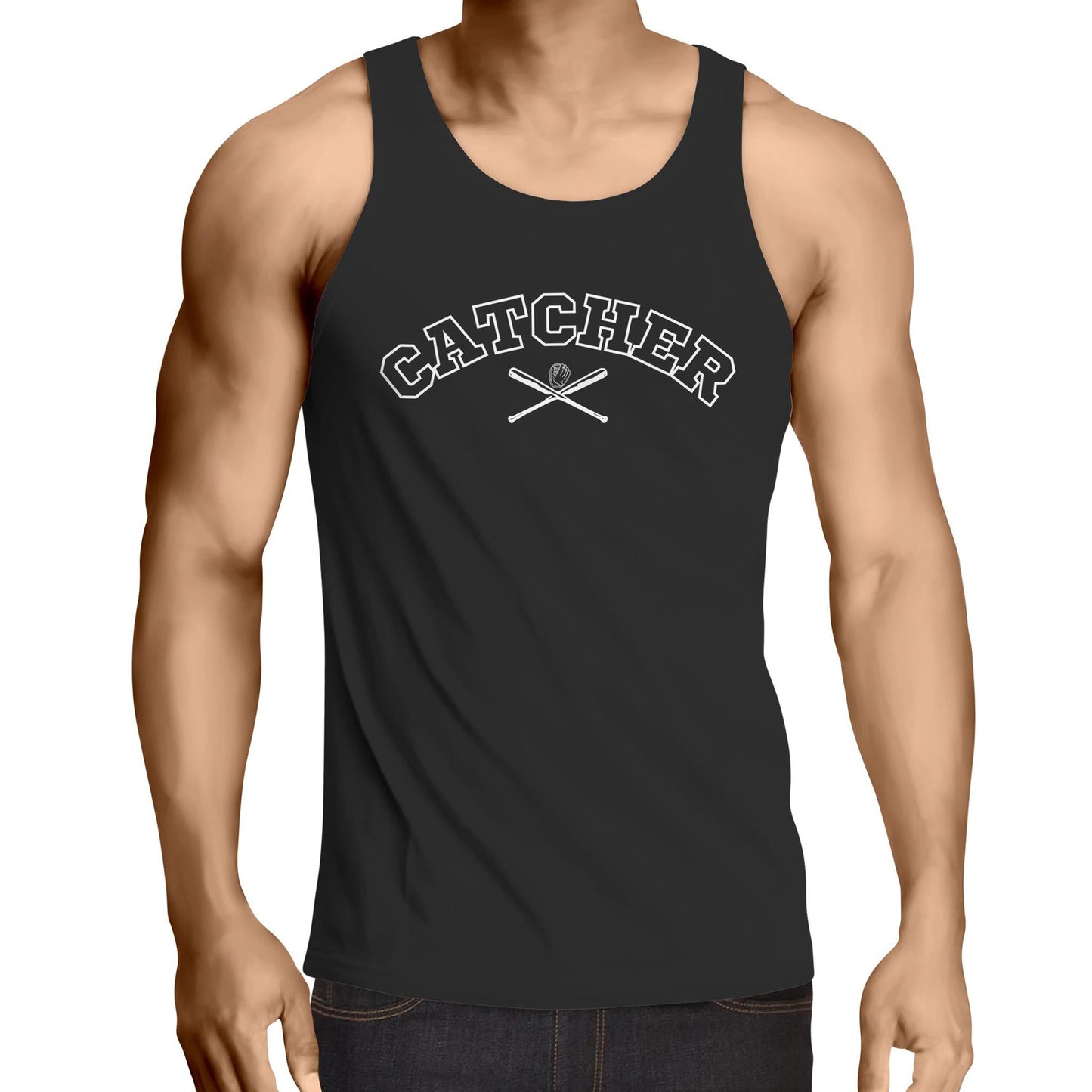 Mens Singlet Top - Catcher - Alphabet